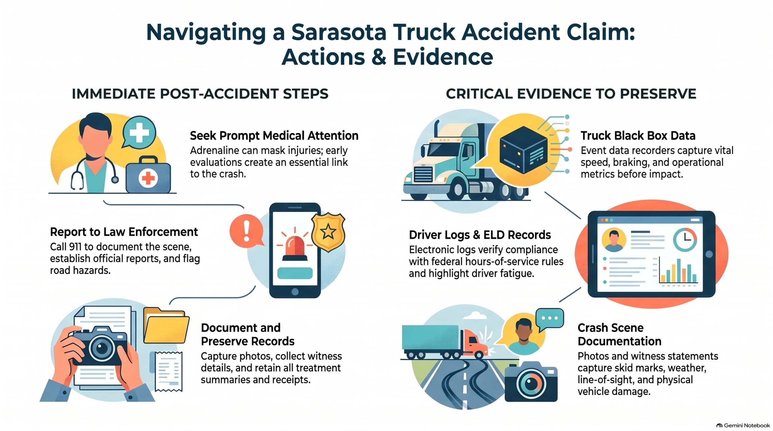 Truck Accident Steps and Evidence